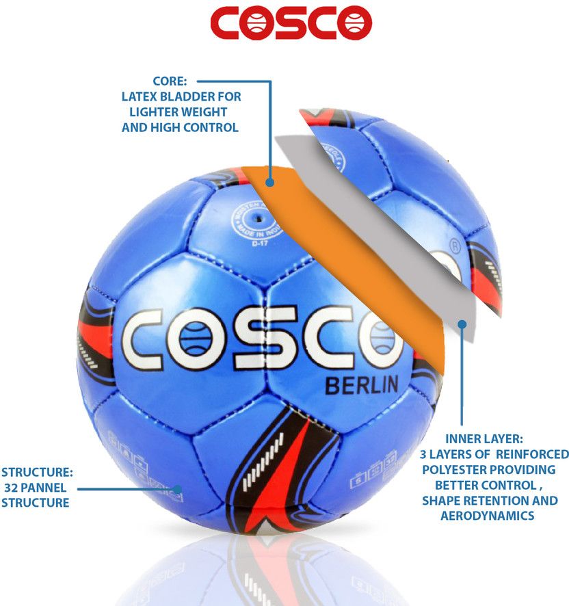 COSCO Berlin Football - Size: 5 (Standard, Pack of 1, Blue) view 2