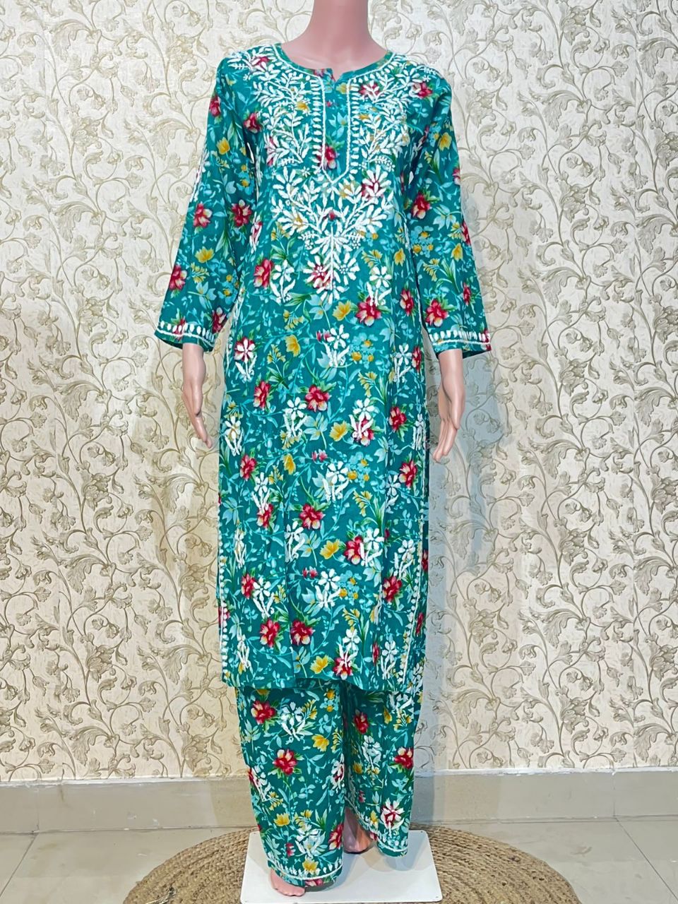 Floral Embroidered Kurta Set