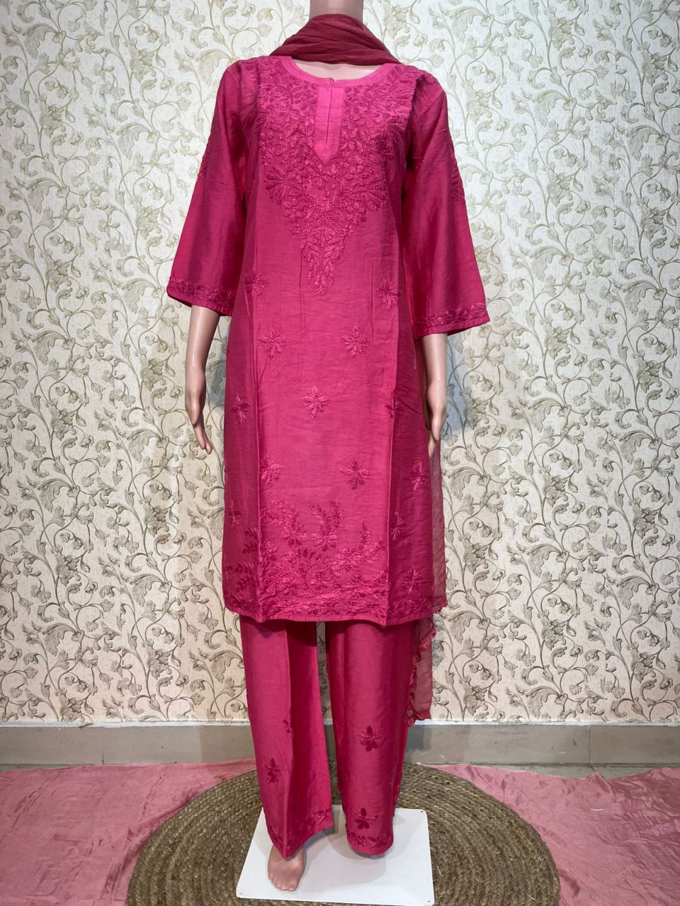 Chikankari Suit Set Chenderi