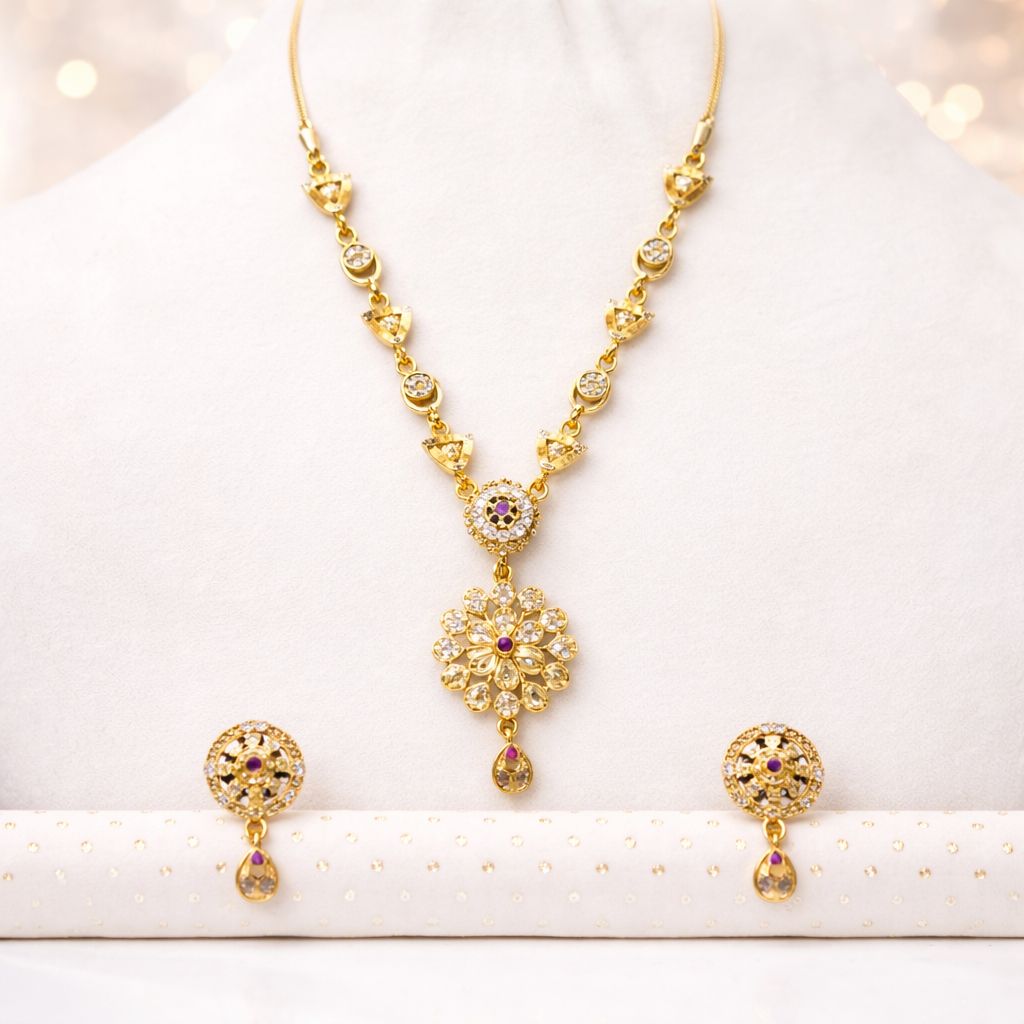 Traditional Gold Necklace Set02 view 3