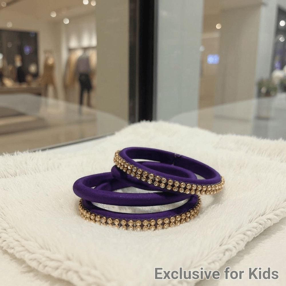 Purple Bangles with Stones For Kids