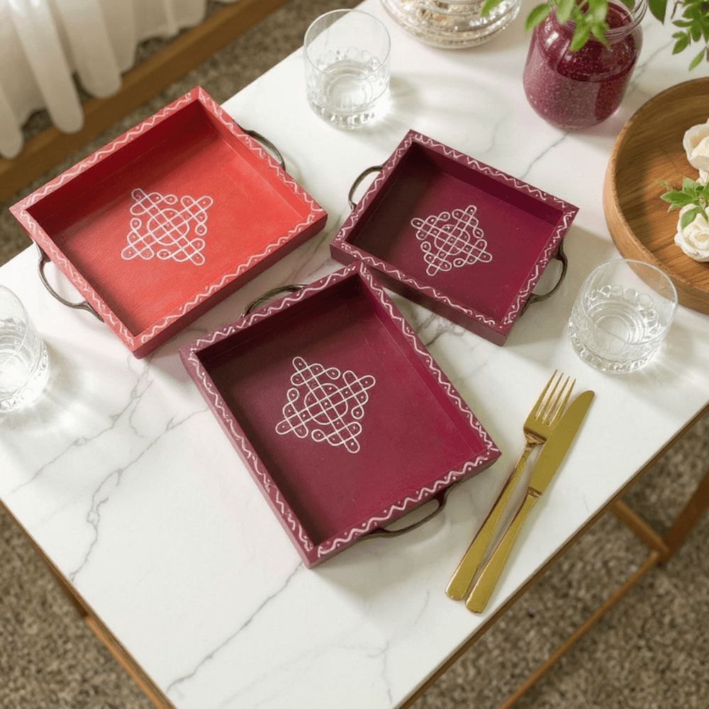 Artisan Wooden Tray Set