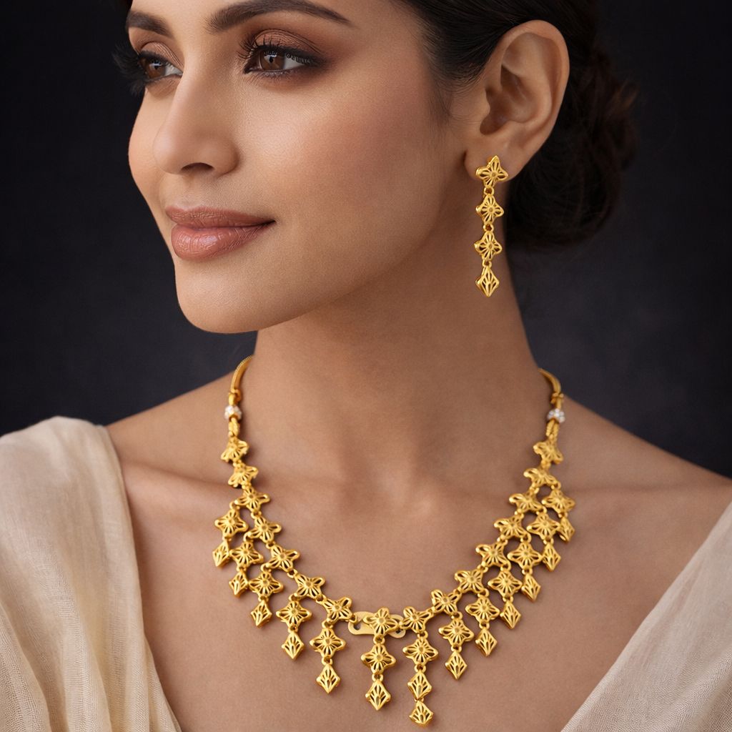 Elegant Gold Necklace Set05 view 2