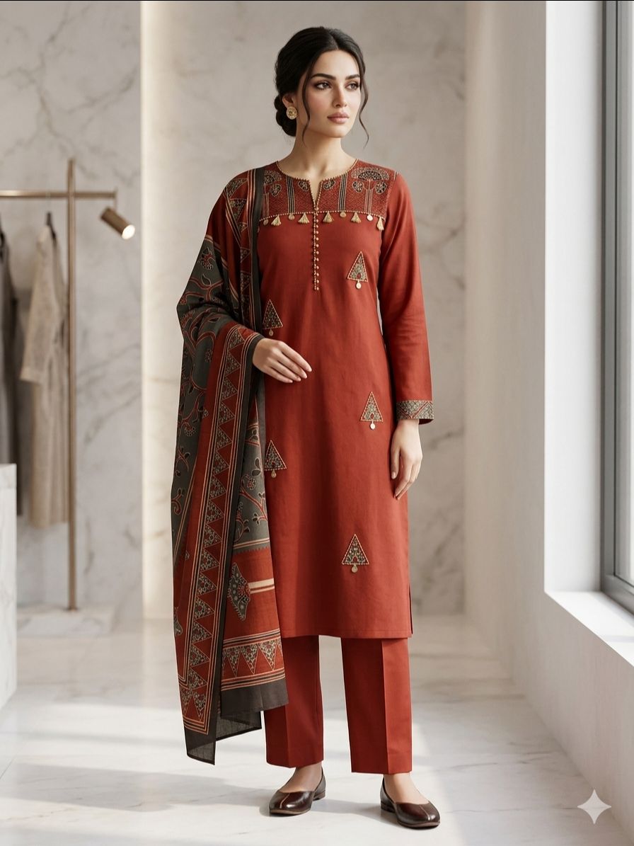 Embroidered Suit Set