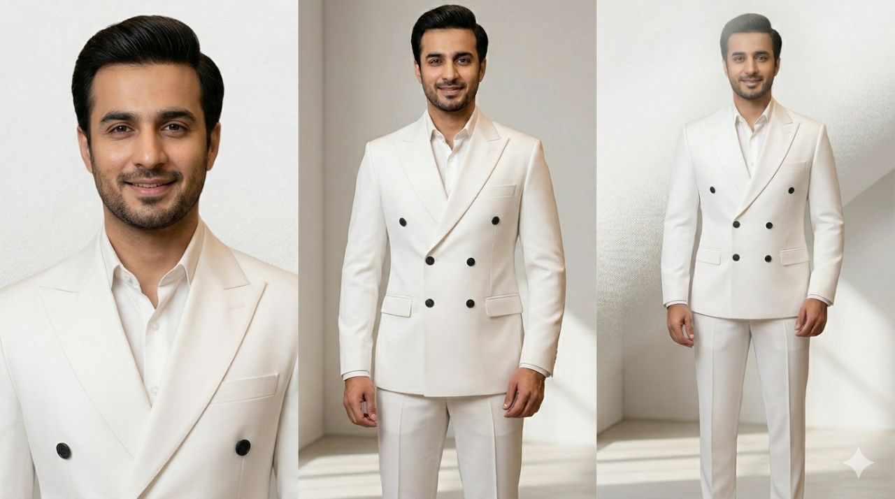 White Double-Breasted Suit