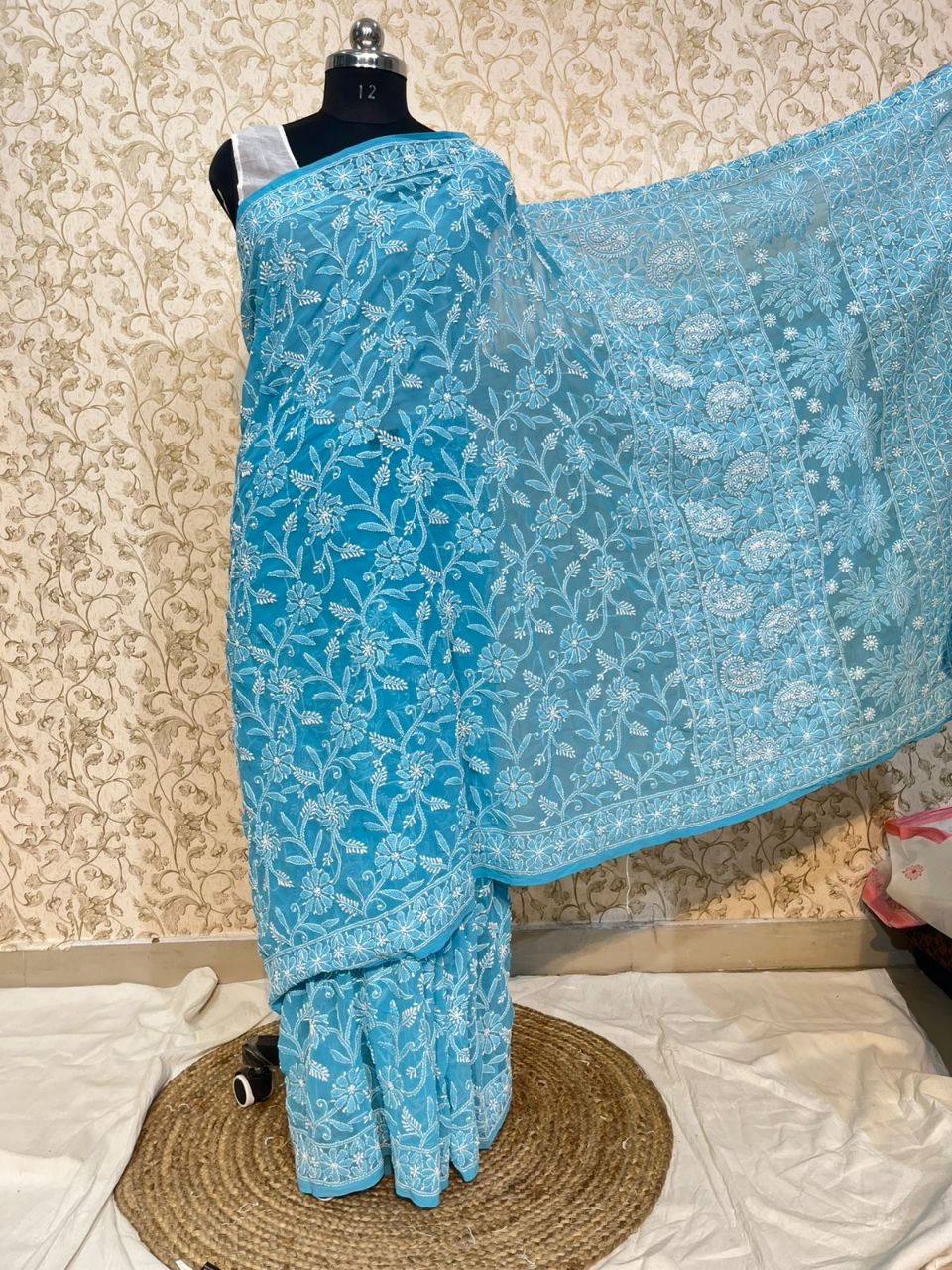 Chikankari Saree Chiffon view 3