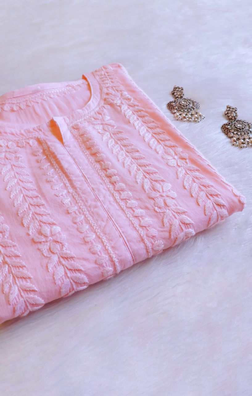 Pure Cotton Long Handwork kurti. view 5