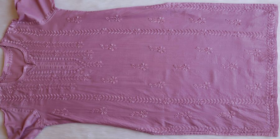 Pure Cotton Long Handwork Kurti. view 3