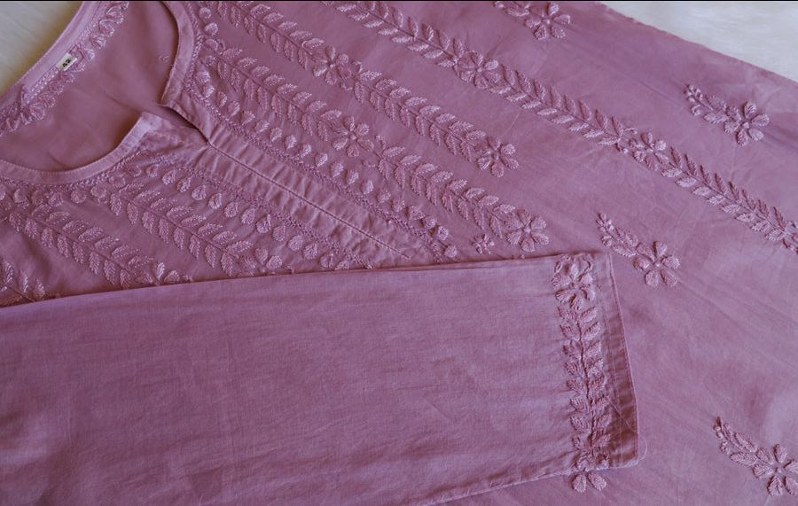 Pure Cotton Long Handwork Kurti. view 2