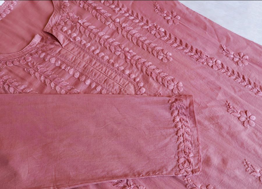 Pure Cotton Long Handwork Kurti.i view 2
