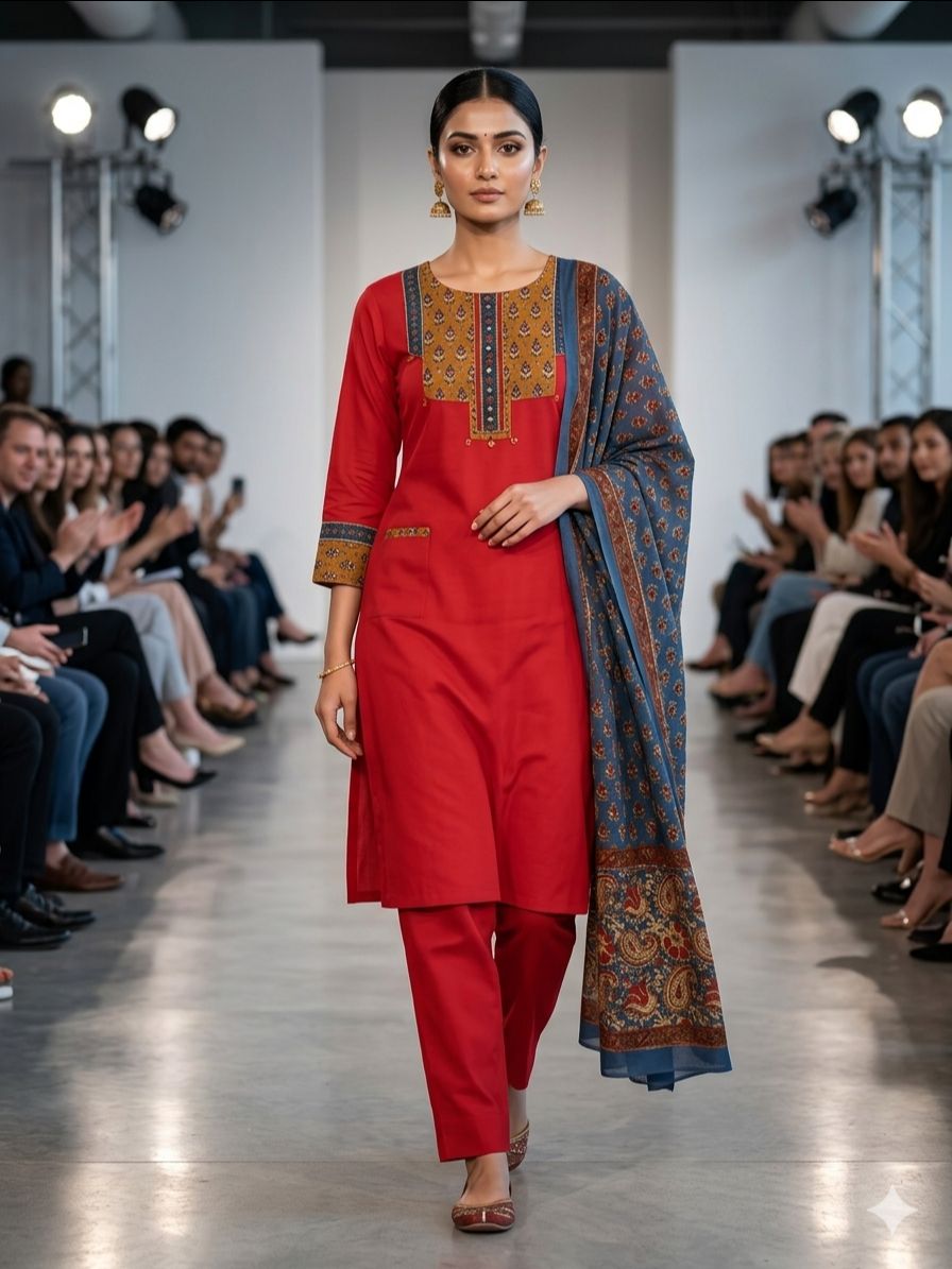 Ethnic Red Suit Set