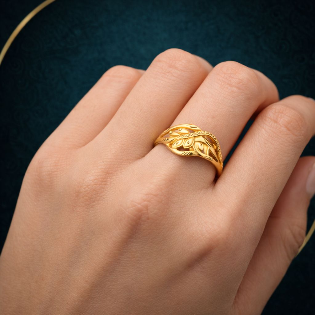 Aviraam Gold Leaf Ring view 2