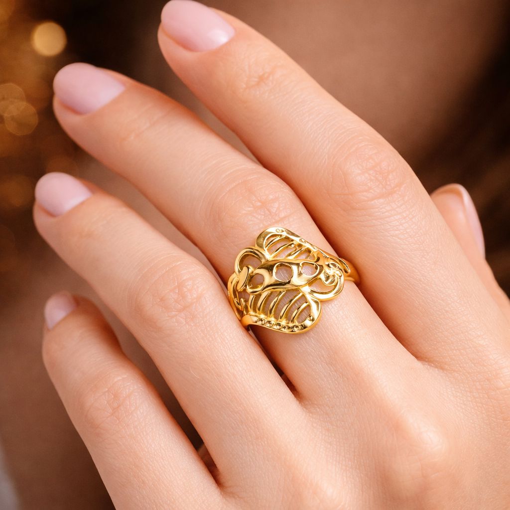 Gold Leaf Design Ring 01 view 2