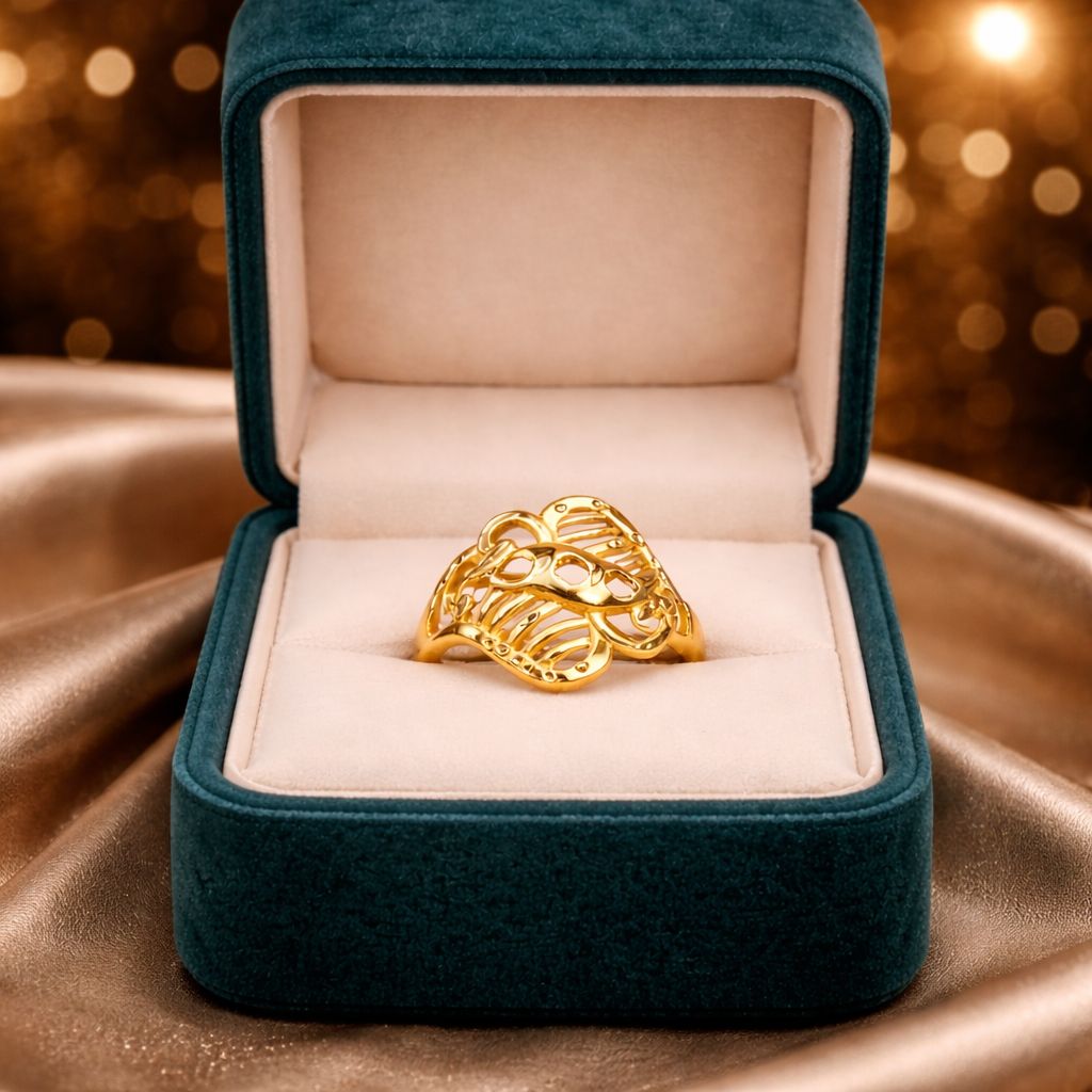 Gold Leaf Design Ring 01 view 3