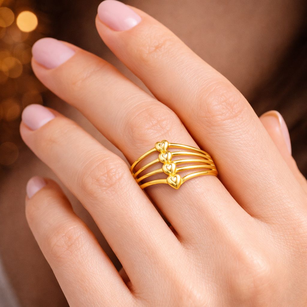 Gold Heart Ring view 2