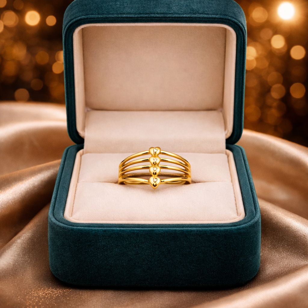 Gold Heart Ring view 3
