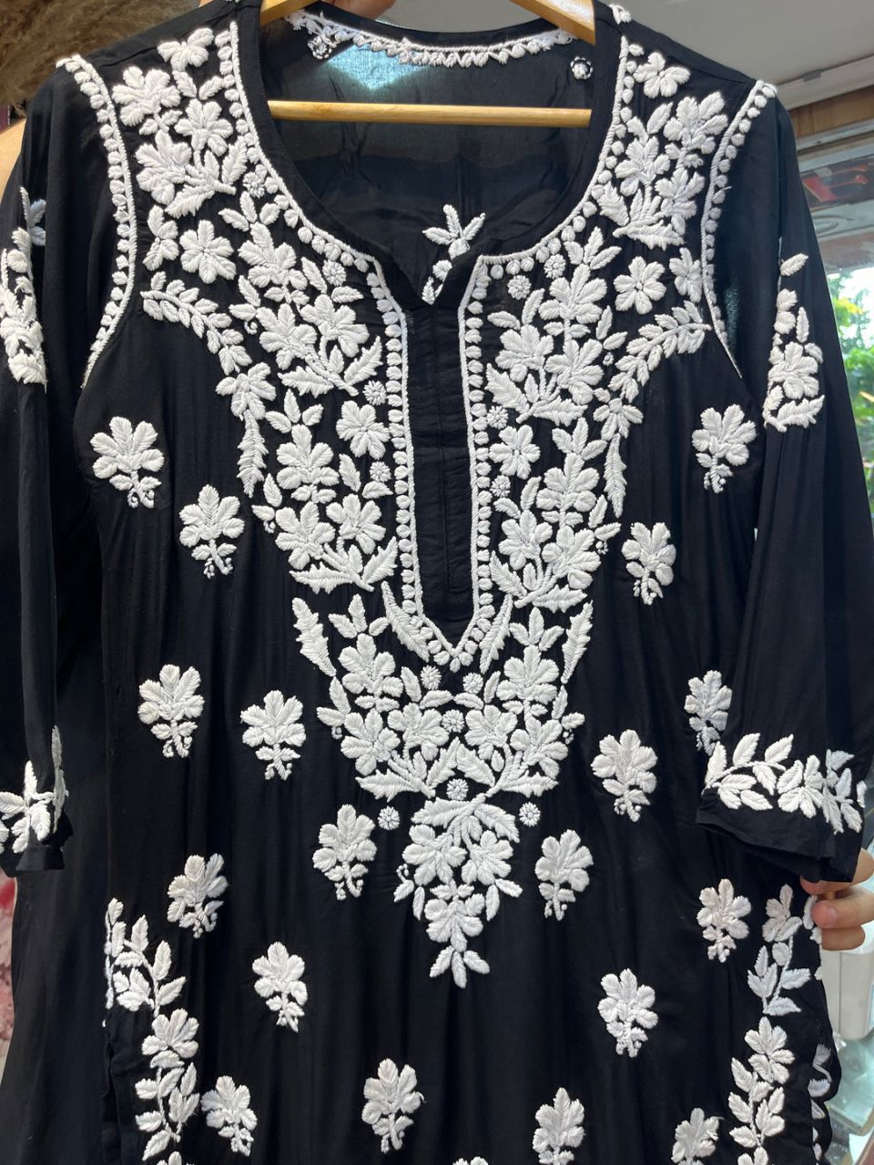 Pure Modal Heavy Long handwork Kurti.✨ view 2