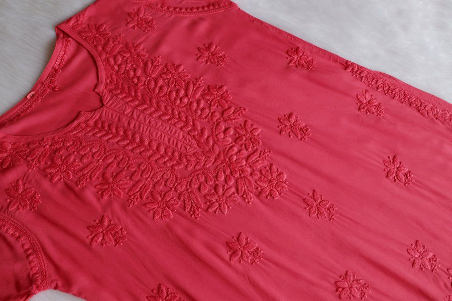 Tone to Tone Long Handwork kurti.✨ view 2