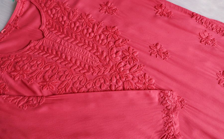 Tone to Tone Long Handwork kurti.✨ view 3