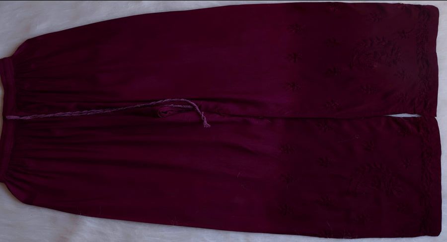 3 PIECE MODAL OMBRE LONG HANDWORK KURTI PLAZO SET WITH DUPPATA view 5