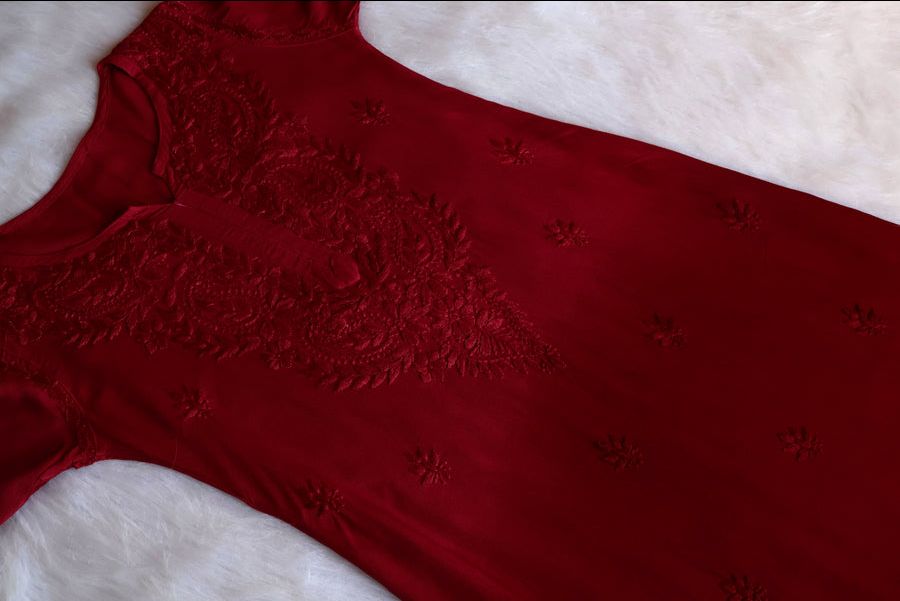 3 PIECE MODAL OMBRE LONG HANDWORK KURTA SET WITH DUPPATA 🌷 view 5