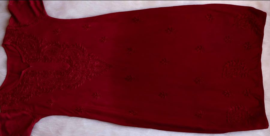 3 PIECE MODAL OMBRE LONG HANDWORK KURTA SET WITH DUPPATA 🌷 view 4