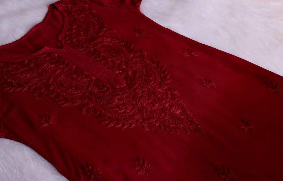 3 PIECE MODAL OMBRE LONG HANDWORK KURTA SET WITH DUPPATA 🌷 view 3