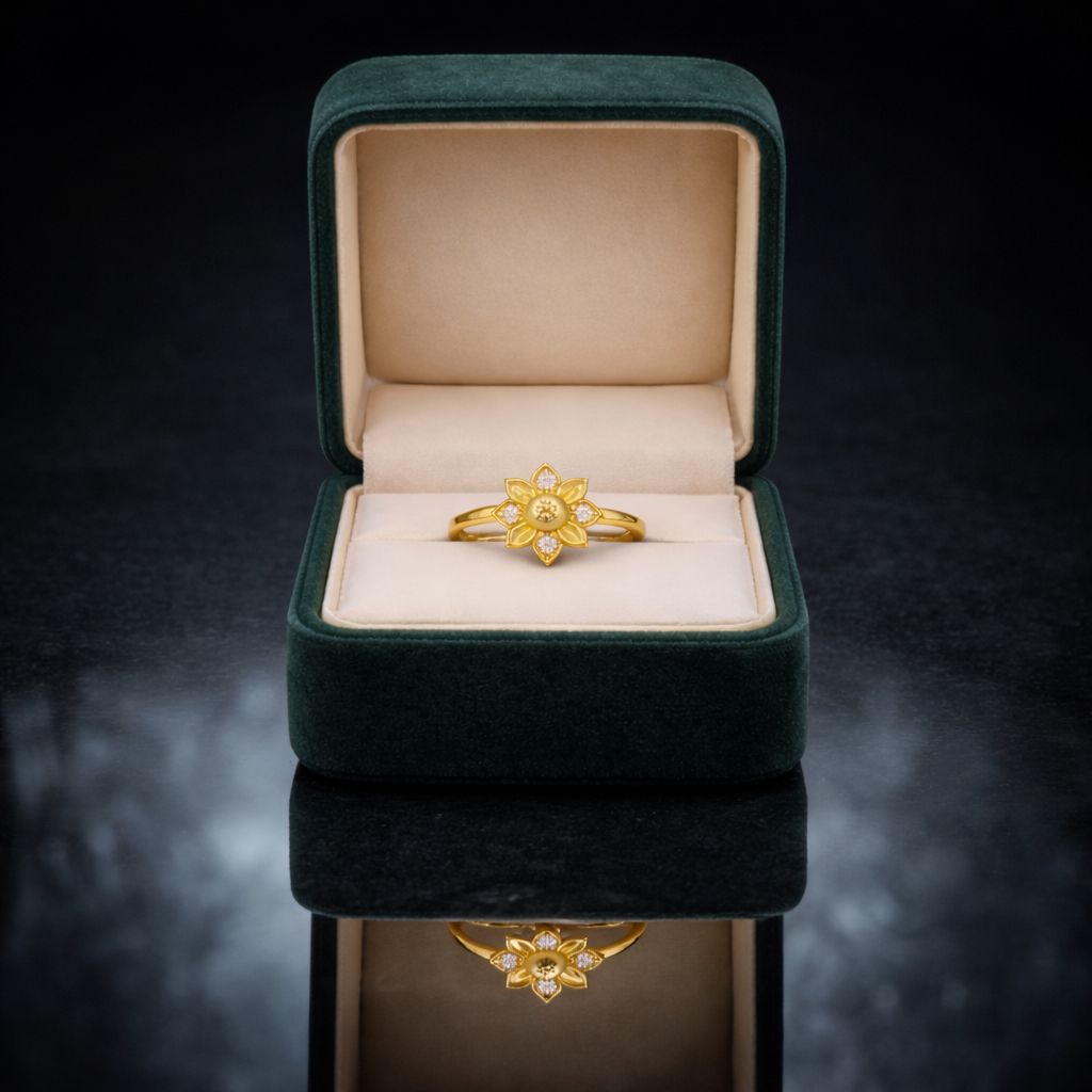 Aviraam Gold Flower Ring view 3