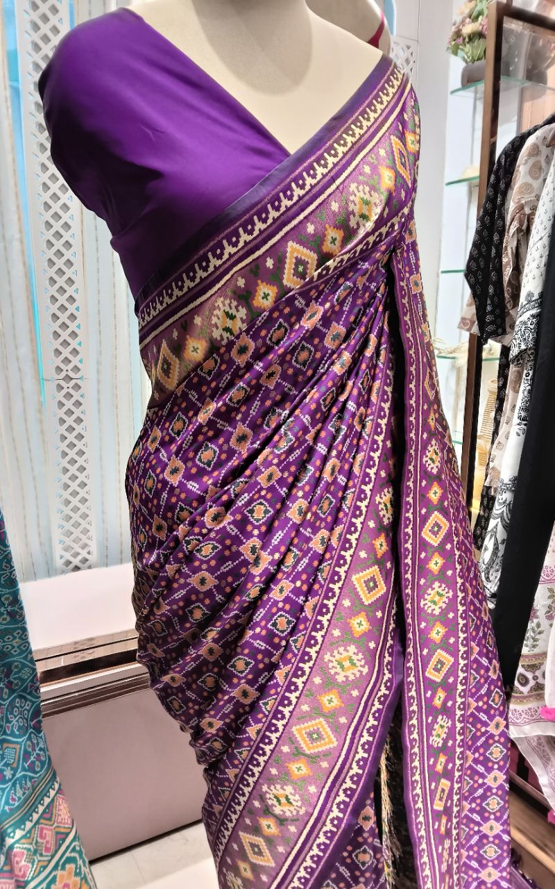 Patola Semi Silk Saree With Full Weaving view 4