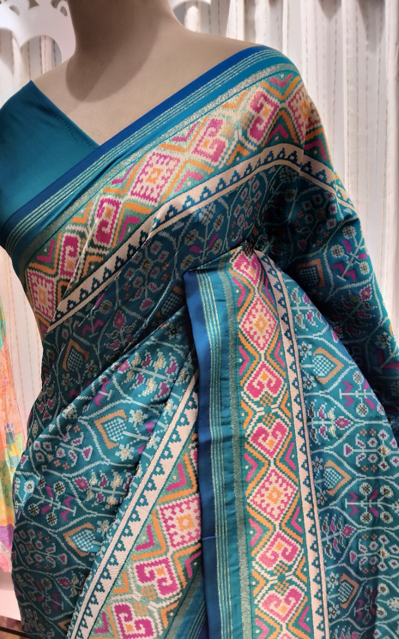 Patola Semi Silk Saree With Full Weaving view 9