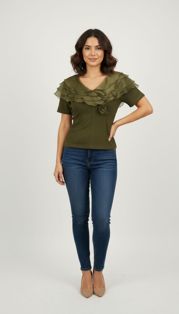 Flower Patch Brown Top view 5