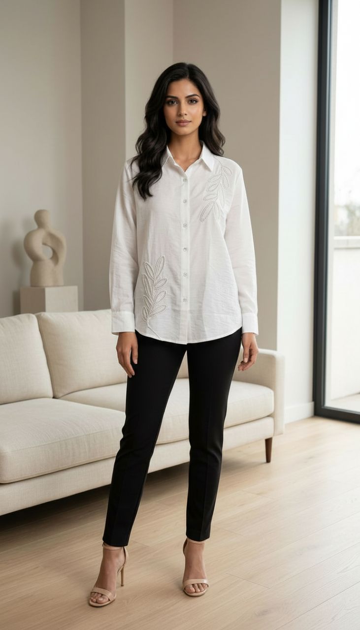 Embroidered Button-Down Shirt view 4