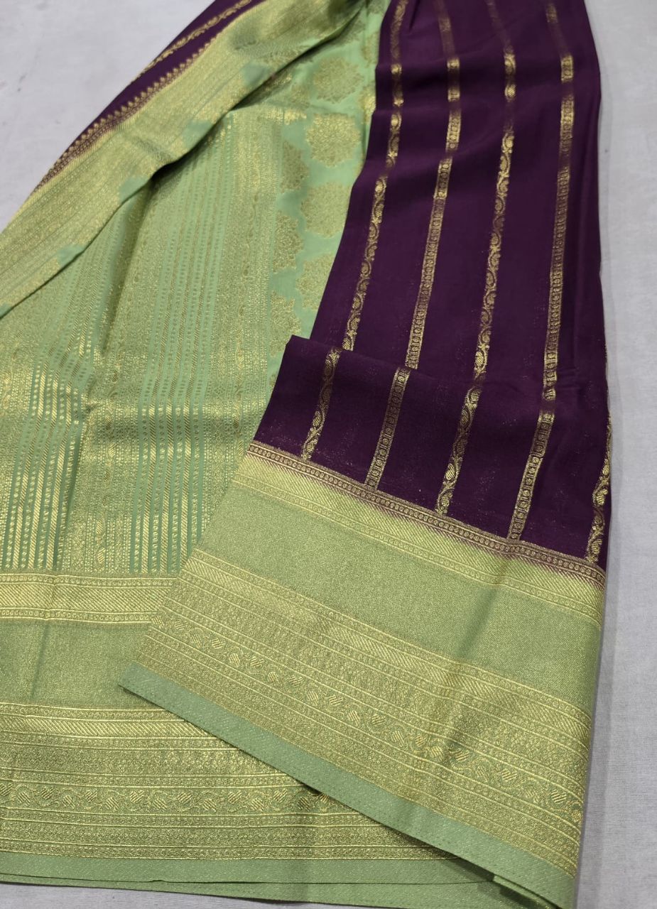 Elegant Purple Saree view 4