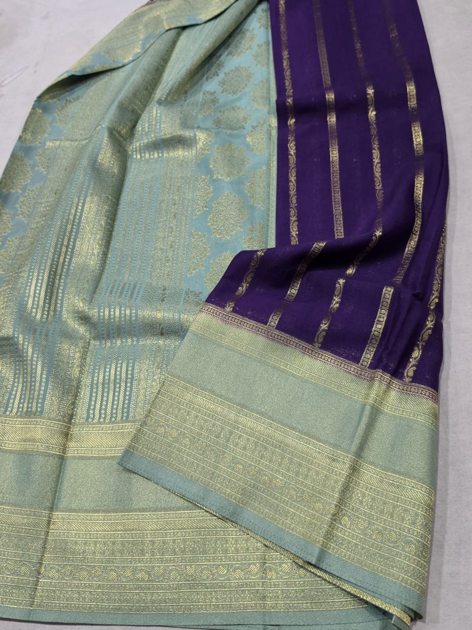 Elegant Purple Saree view 8