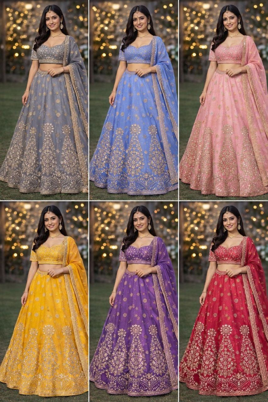 Embroidered Lehenga Set by Vijay Boutique