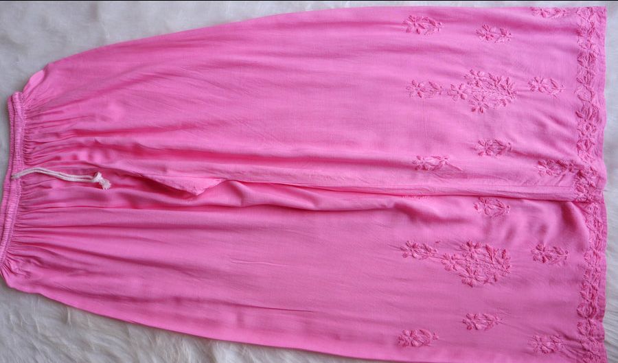 MODAL LONG HANDWORK KURTI PLAZO IN BABY PINK. 💕 view 4