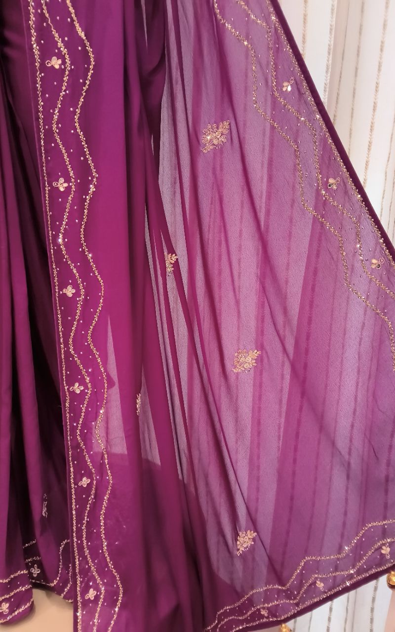 Designer Chinon Silk Saree view 6
