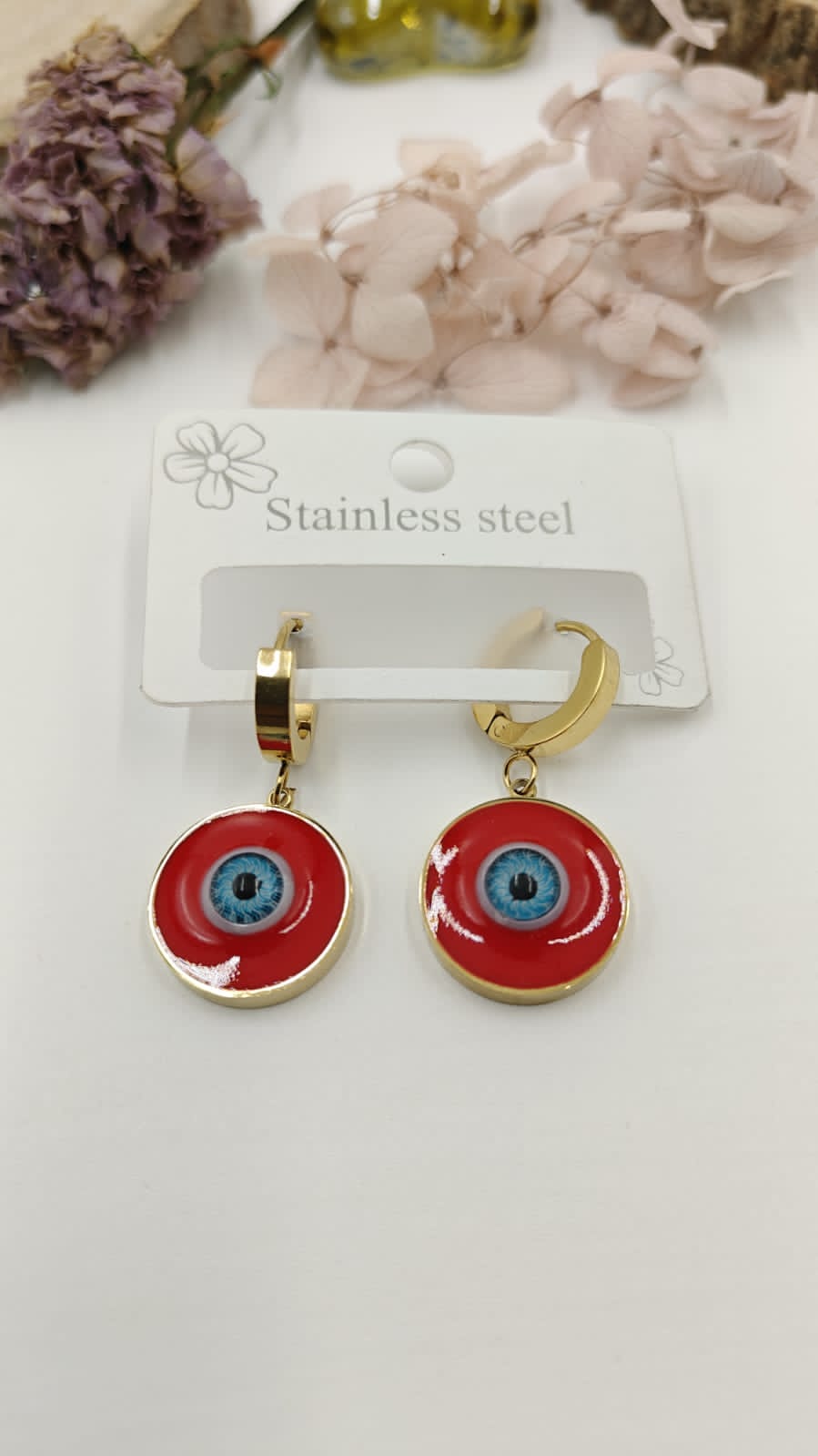 Stainless Steel Devil's Eye Earrings view 3