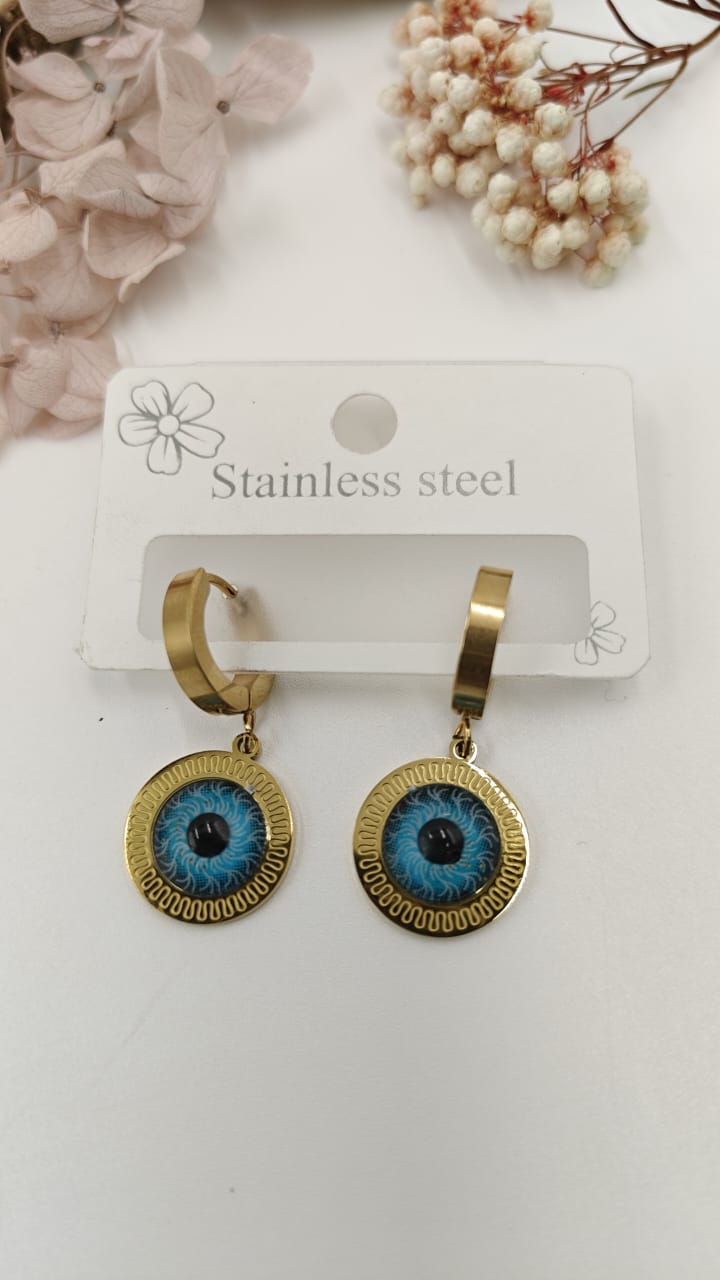 Eye Motif Loop Style Earrings view 2