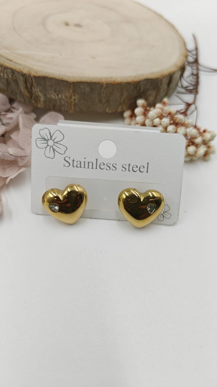 Heart Stud Earrings view 2
