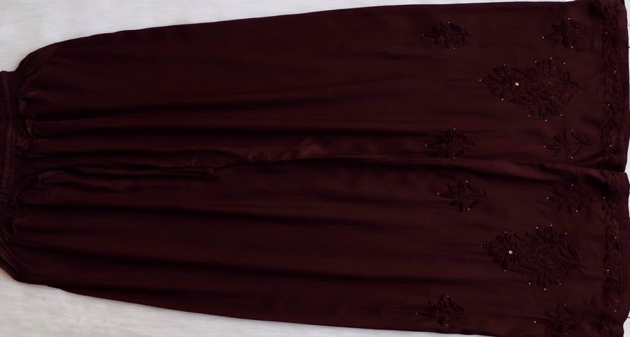 RAYON MUKAISH HANDWORK 3 PIECE SET IN BROWN SHADE. view 5