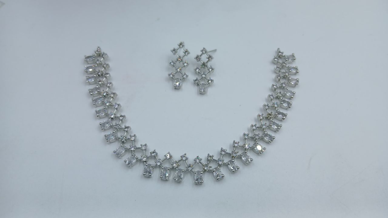 Silver American Diamond Set1 view 3