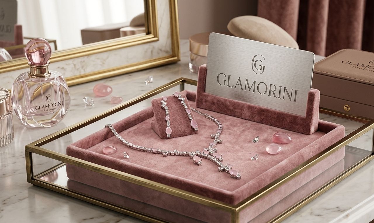 Glamorini Necklace Set Pink view 2