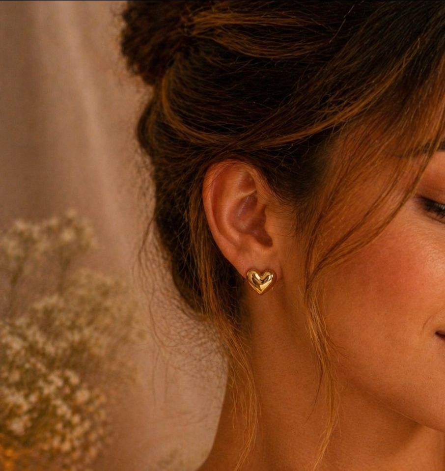 Heart Stud Earrings view 2