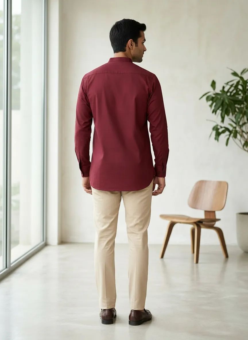 Classic Maroon Short Kurta view 2