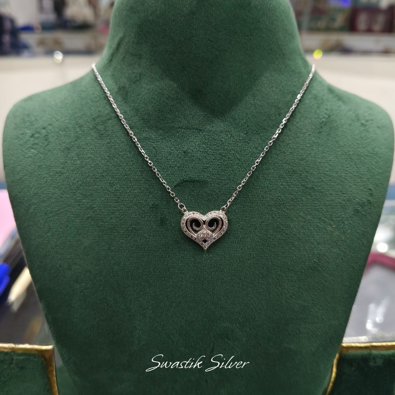 Silver Heart Pendant view 2