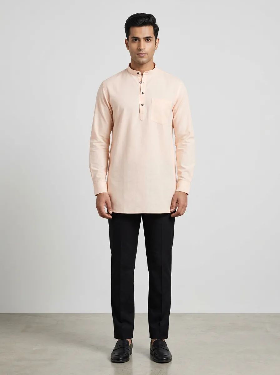 Classic Peach Short Kurta