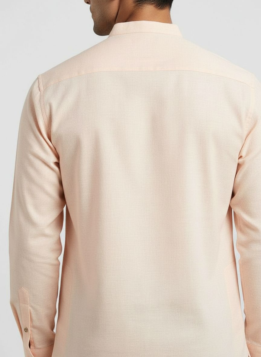 Classic Peach Short Kurta view 2