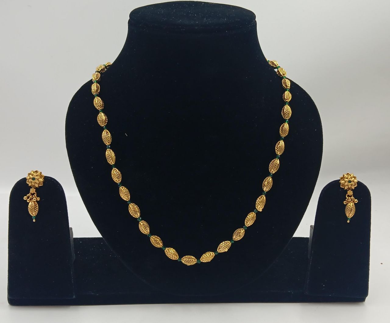 Golden Beaded Premium Quality Matar Mala Necklace Set view 2
