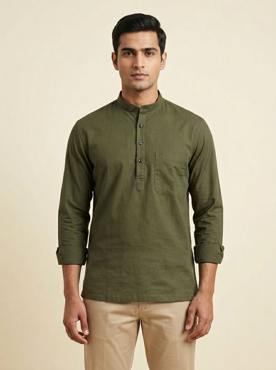 Classic Olive Short Kurta